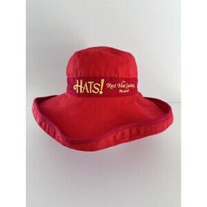HATS! The Red Hat Society Musical Red Bucket Sun Cap Floppy Womens One Size
